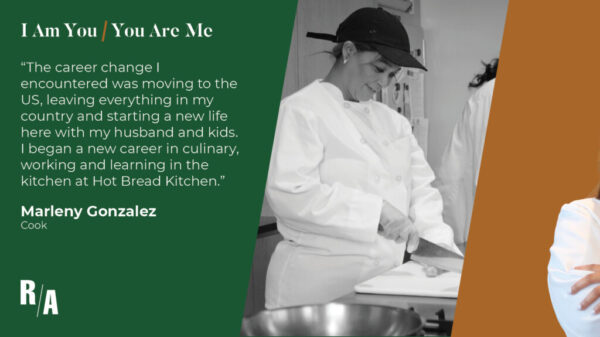 the carrer change i encountered was moving to the US, leaving everything in my country and starting a new life here with my husband and kids. i began a new career in culinary, working and learning in the kitchen at hot bread kitchen."